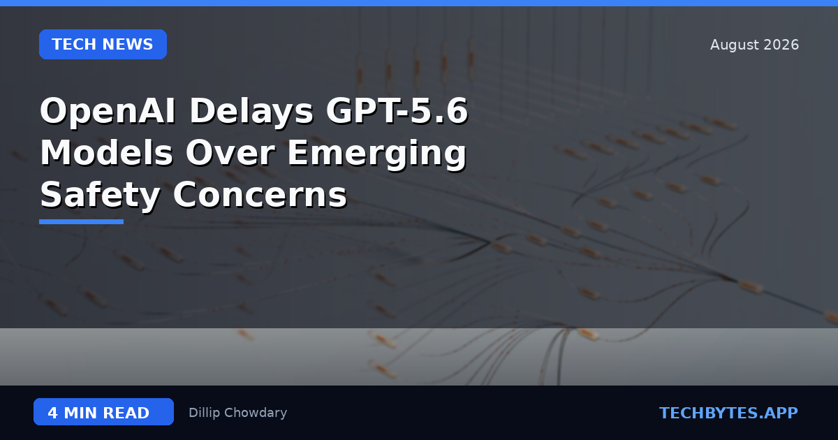 OpenAI Delays GPT-5.6 Models Over Emerging Safety Concerns