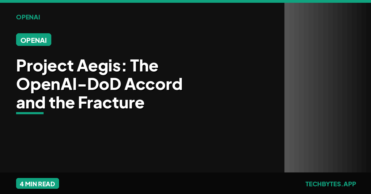 Project Aegis: The OpenAI-DoD Accord and the Fracture of Robotics Research