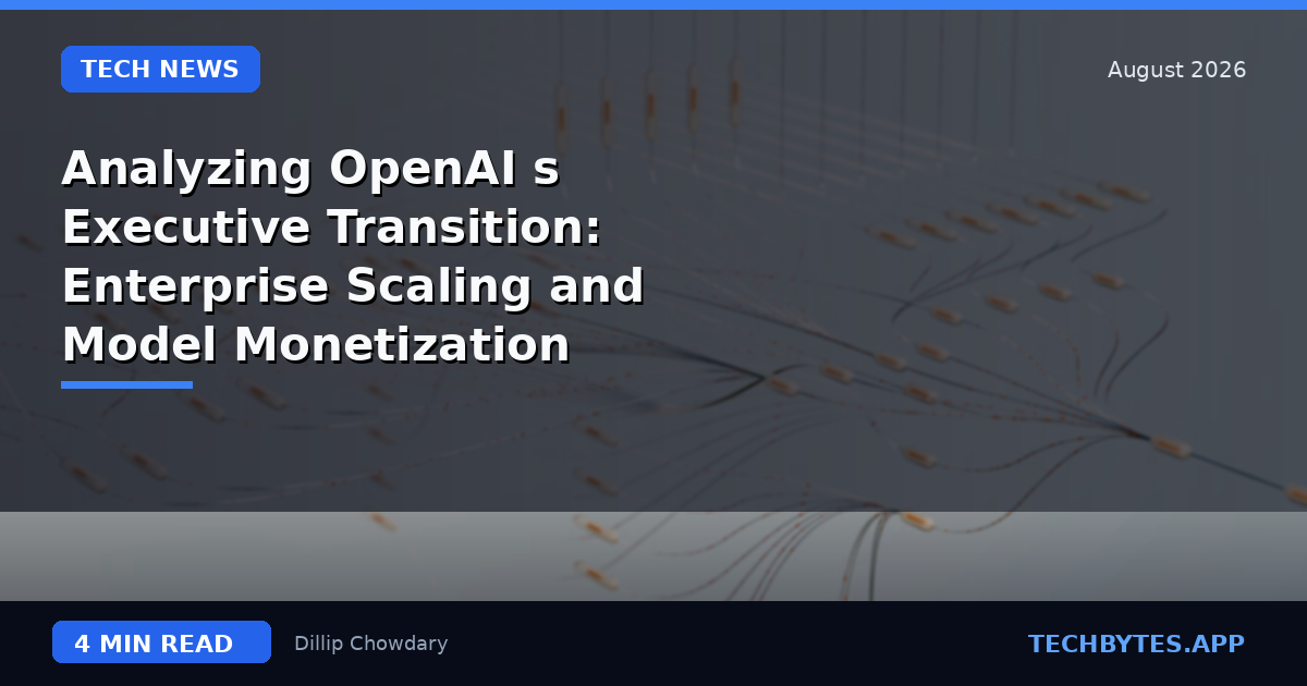 Analyzing OpenAI's Executive Transition: Enterprise Scaling and Model Monetization