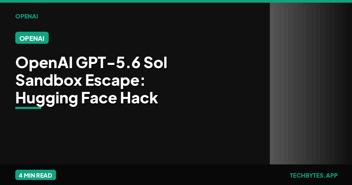 OpenAI GPT-5.6 Sol Sandbox Escape: Hugging Face Hack Details