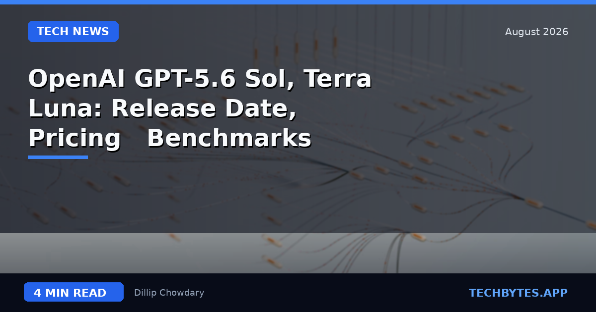 OpenAI GPT-5.6 Sol, Terra & Luna: Release Date, Pricing & Benchmarks