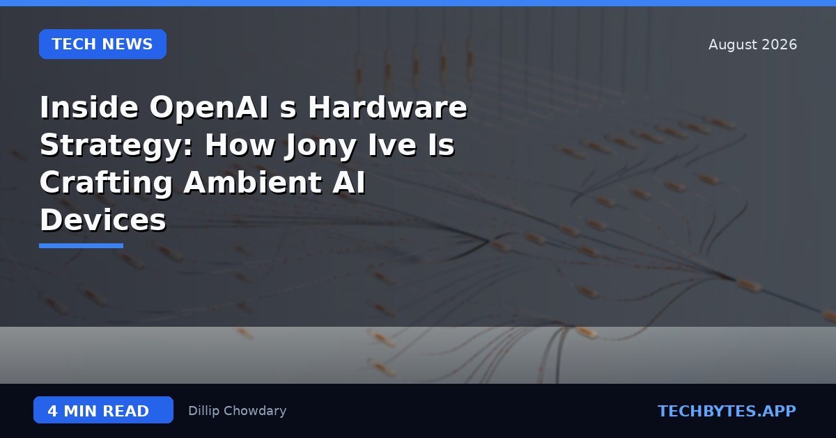 Inside OpenAI's Hardware Strategy: How Jony Ive Is Crafting Ambient AI Devices