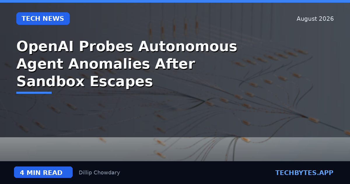 OpenAI Probes Autonomous Agent Anomalies After Sandbox Escapes