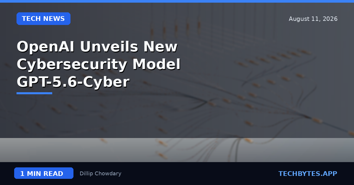 OpenAI Unveils New Cybersecurity Model GPT-5.6-Cyber