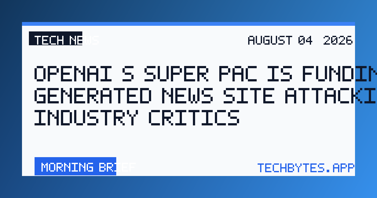OpenAI's super PAC is funding AI-generated news site attacking industry critics