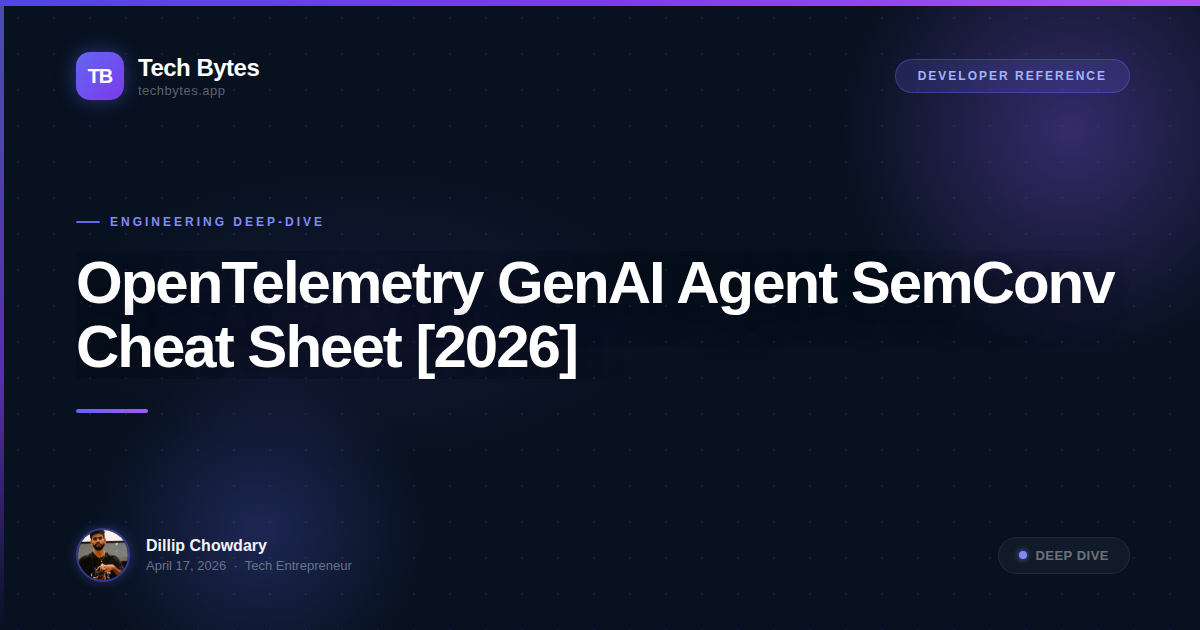 OpenTelemetry GenAI Agent SemConv Cheat Sheet [2026]