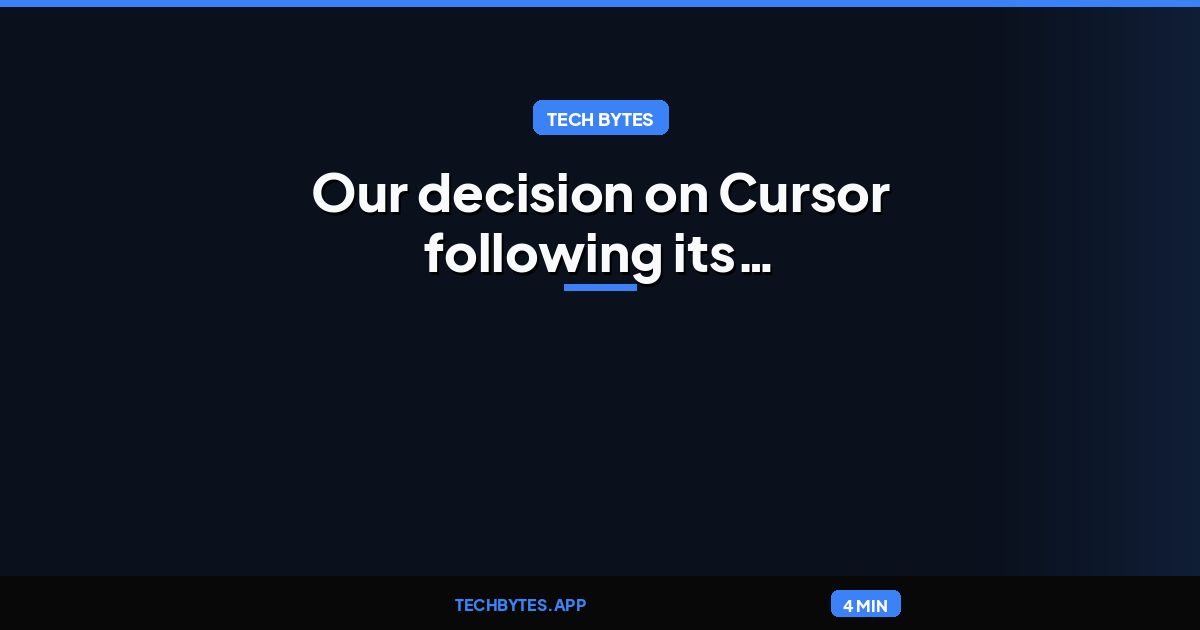 Our decision on Cursor following its acquisition by SpaceX