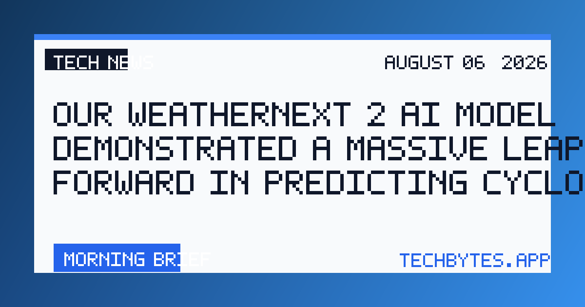 Our WeatherNext 2 AI model demonstrated a massive leap forward in predicting cyclones.