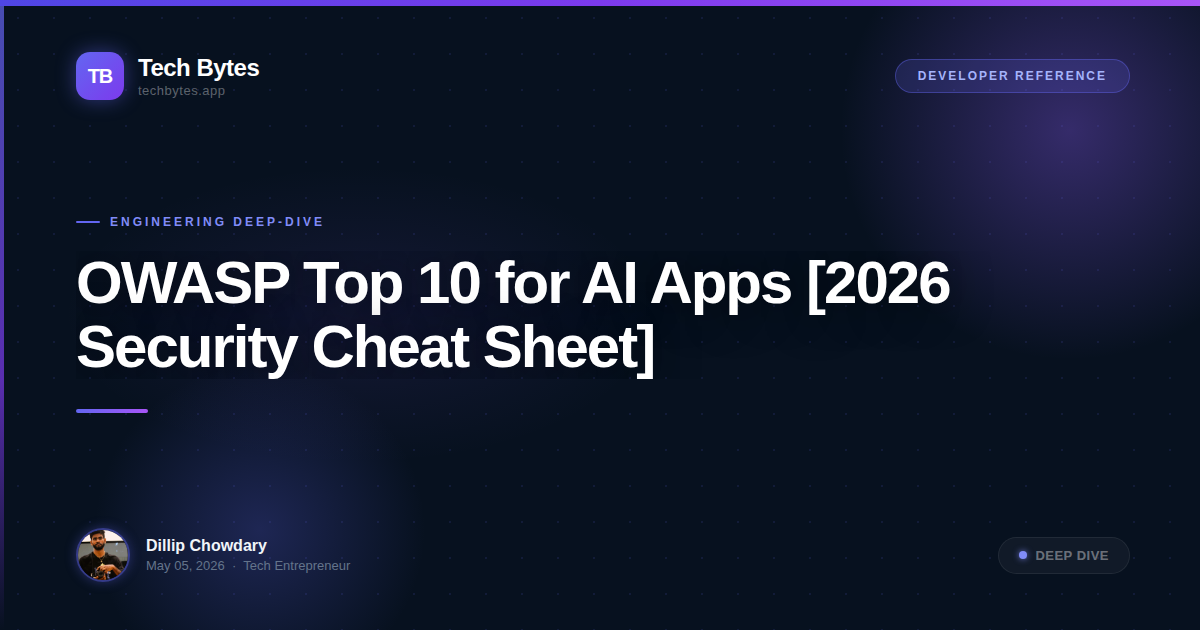 OWASP Top 10 for AI Apps [2026 Security Cheat Sheet]