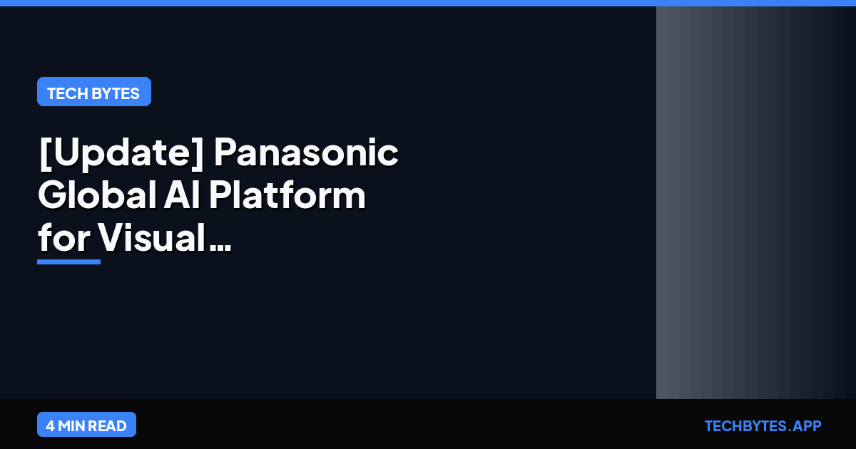 [Update] Panasonic Global AI Platform for Visual Inspection
