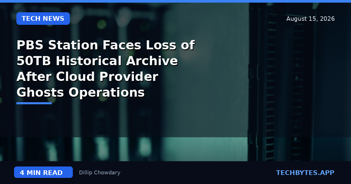 PBS Station Faces Loss of 50TB Historical Archive After Cloud Provider Ghosts Operations