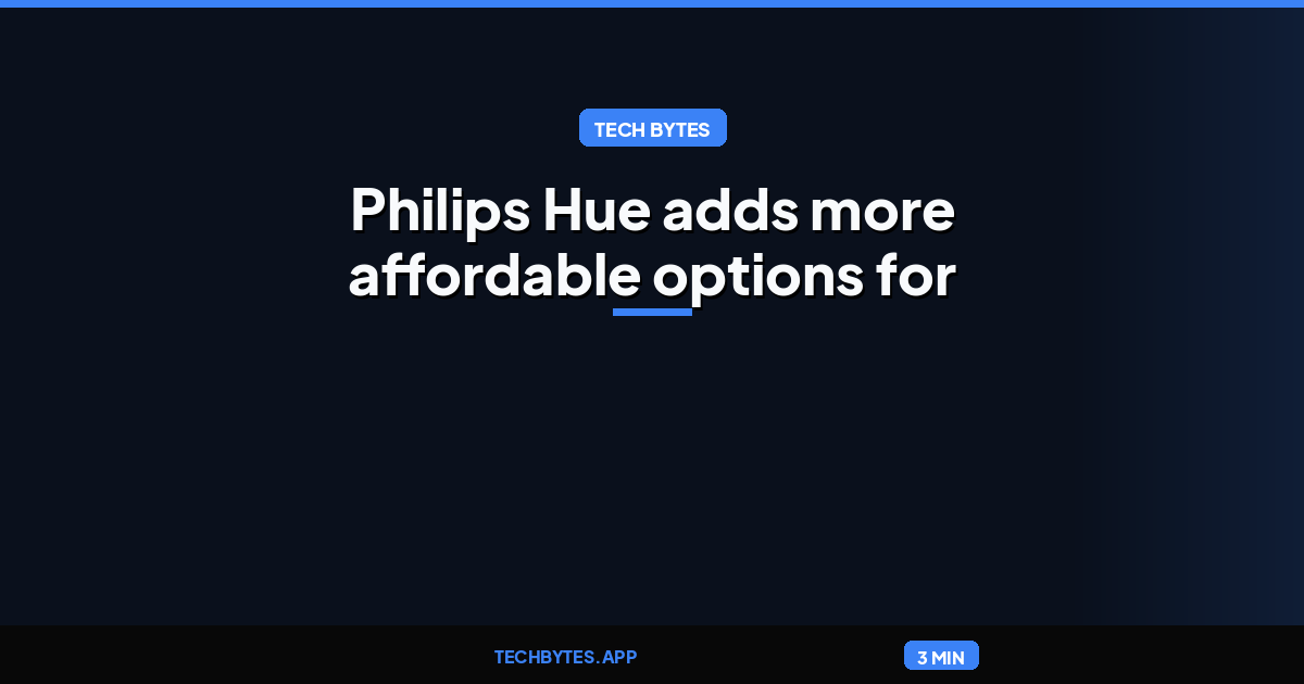 Philips Hue adds more affordable options for syncing smart lights