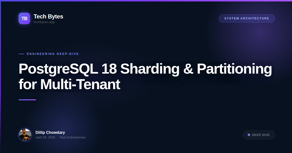 PostgreSQL 18 Sharding & Partitioning for Multi-Tenant