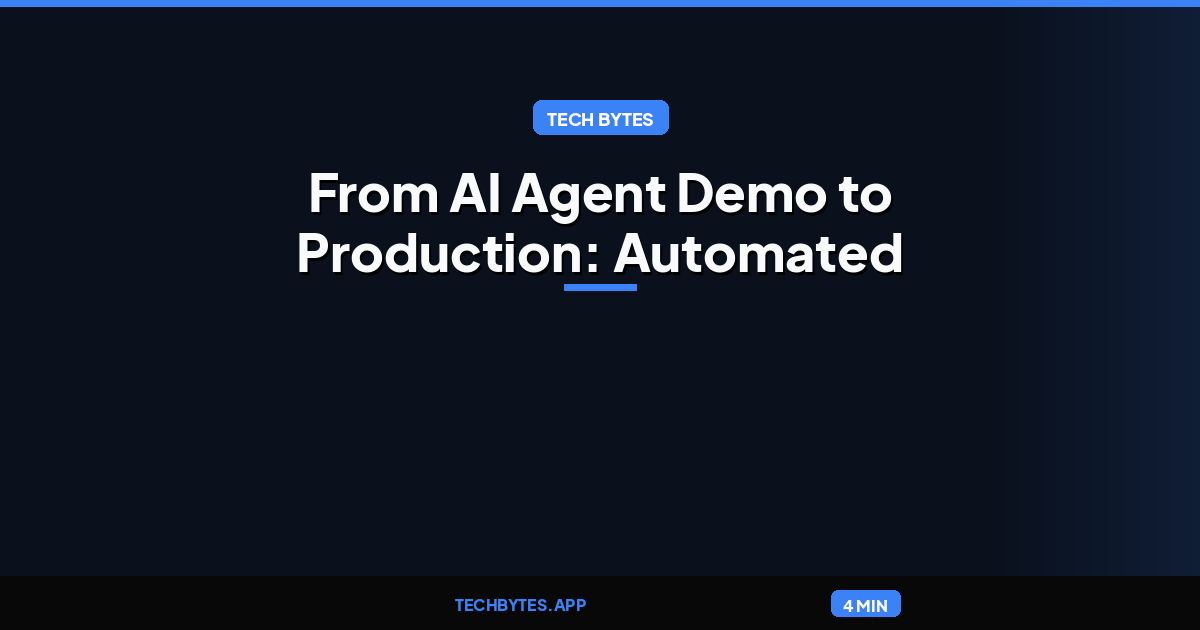 Presentation: From AI Agent Demo to Production: Automated Testing