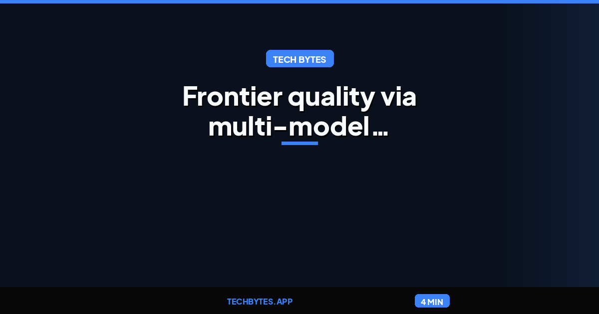 Project HydraFusion: Frontier quality via multi-model orchestration