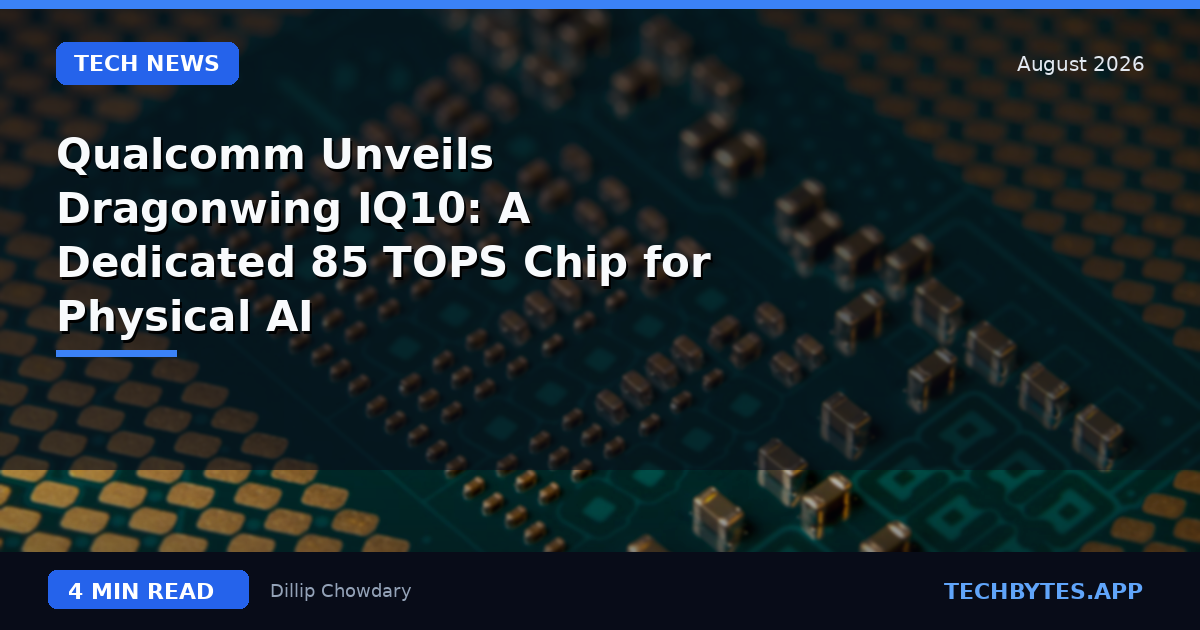 Qualcomm Unveils Dragonwing IQ10: A Dedicated 85 TOPS Chip for Physical AI
