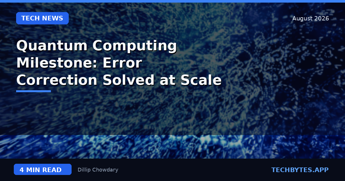 Quantum Computing Milestone: Error Correction Solved at Scale