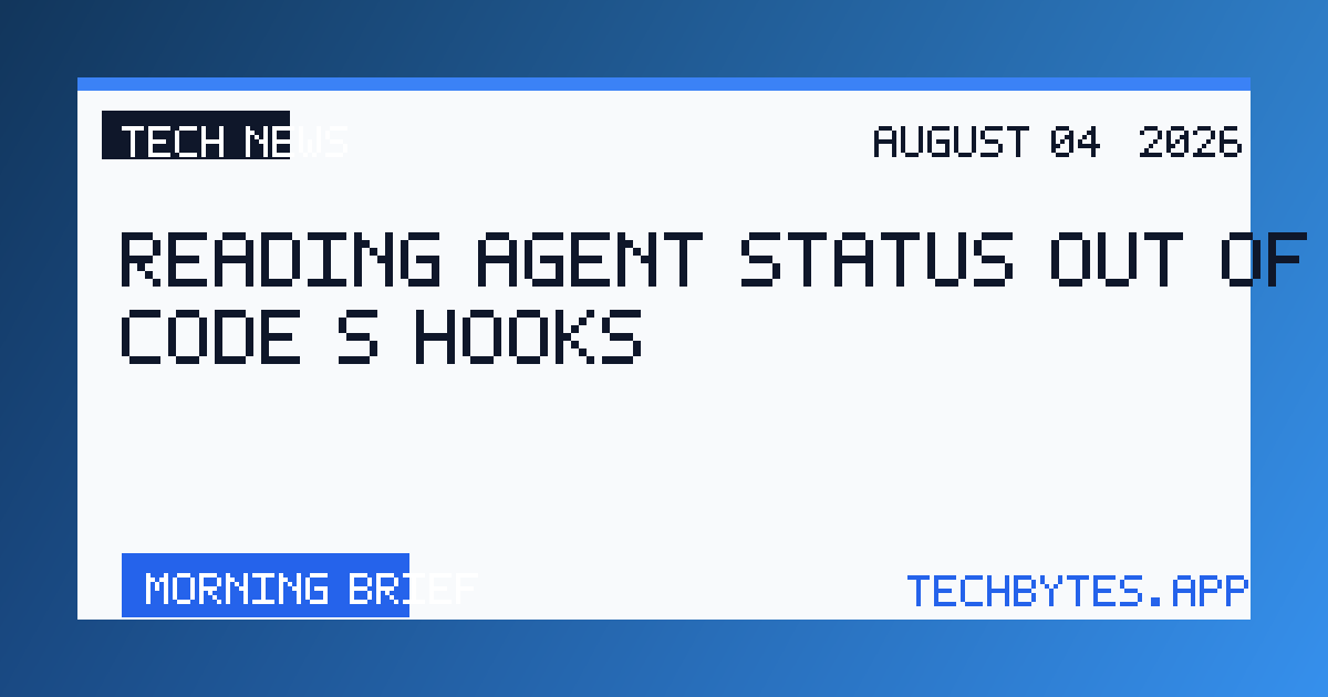 Reading agent status out of Claude Code's hooks