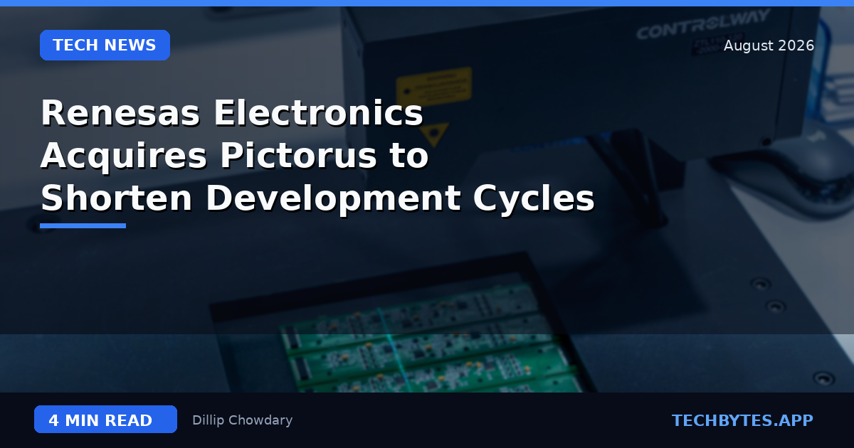 Renesas Electronics Acquires Pictorus to Shorten Development Cycles