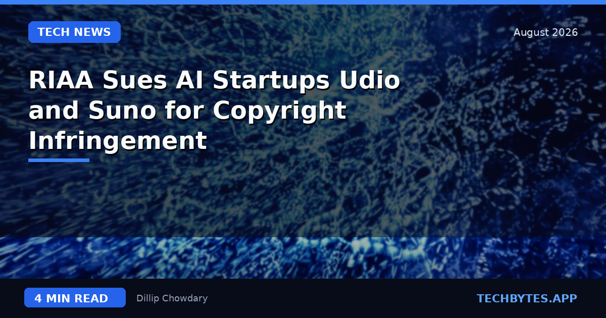 RIAA Sues AI Startups Udio and Suno for Copyright Infringement