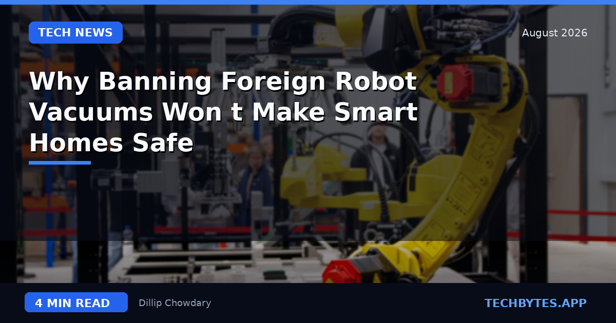 Why Banning Foreign Robot Vacuums Won't Make Smart Homes Safe