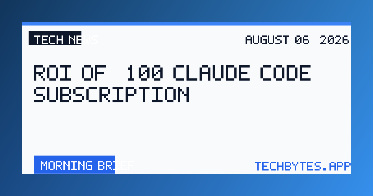 ROI of $100 Claude Code Subscription