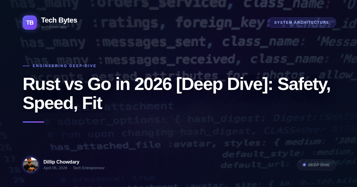 Rust vs Go in 2026 [Deep Dive]: Safety, Speed, Fit