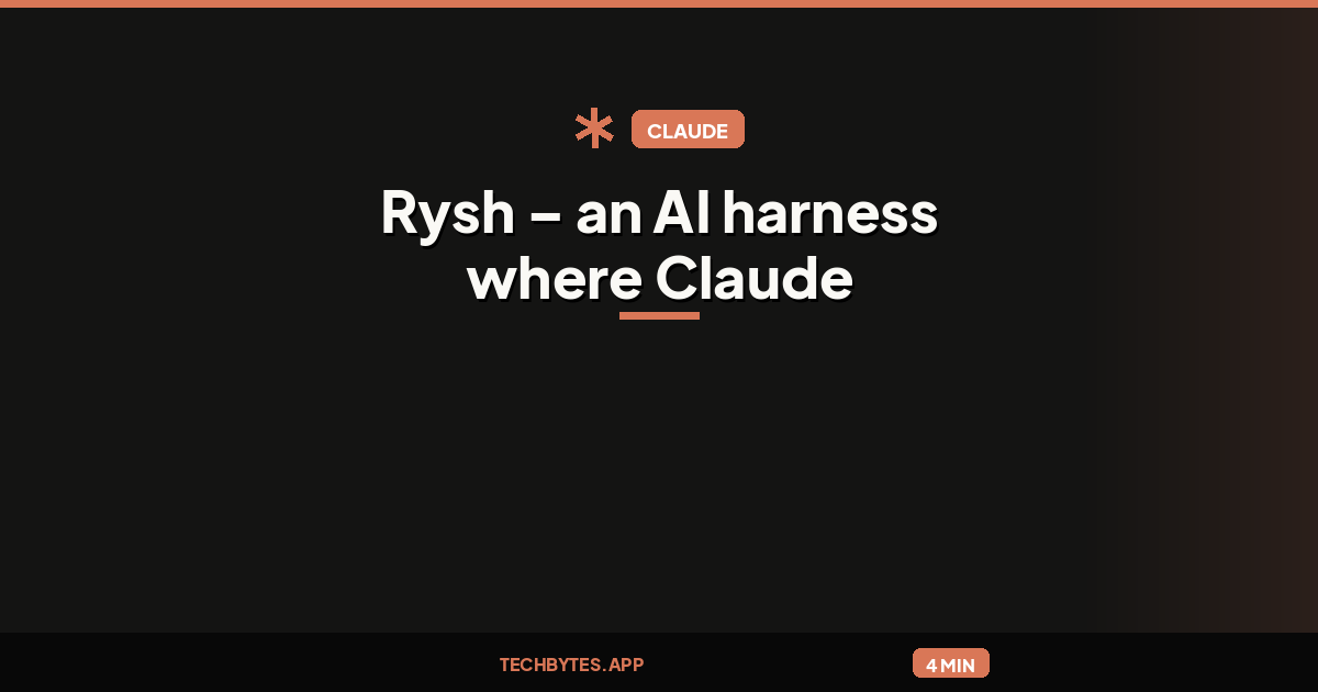 Rysh – an AI harness where Claude and Codex agents work as a team (Go)