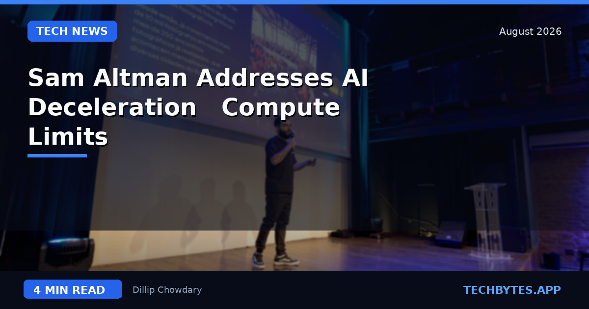 Sam Altman Addresses AI Deceleration & Compute Limits
