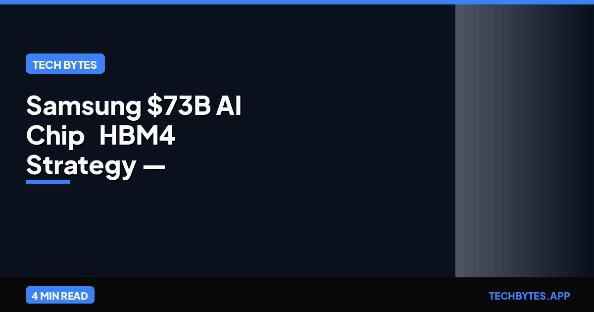 Samsung $73B AI Chip & HBM4 Strategy — Tech Bytes analysis