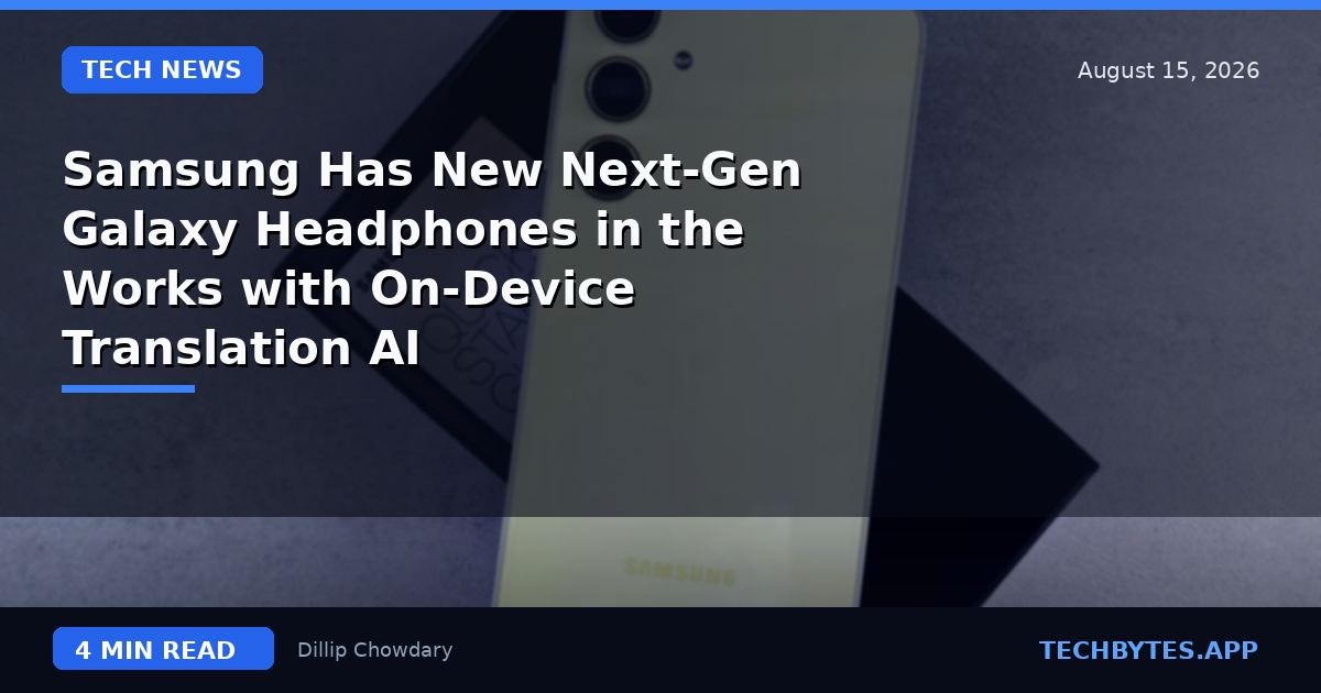 Samsung Has New Next-Gen Galaxy Headphones in the Works with On-Device Translation AI