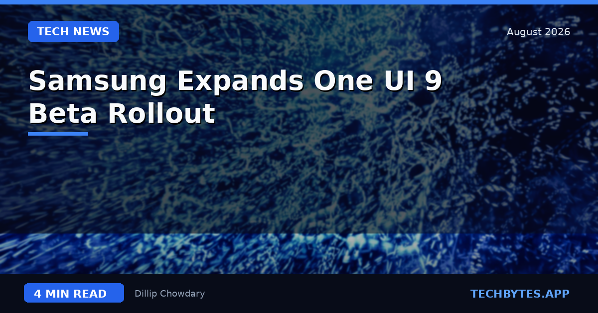 Samsung Expands One UI 9 Beta Rollout