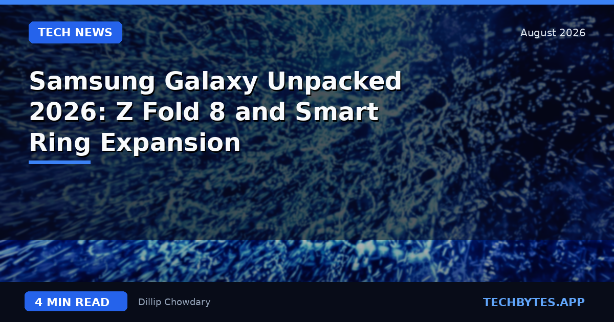 Samsung Galaxy Unpacked 2026: Z Fold 8 and Smart Ring Expansion