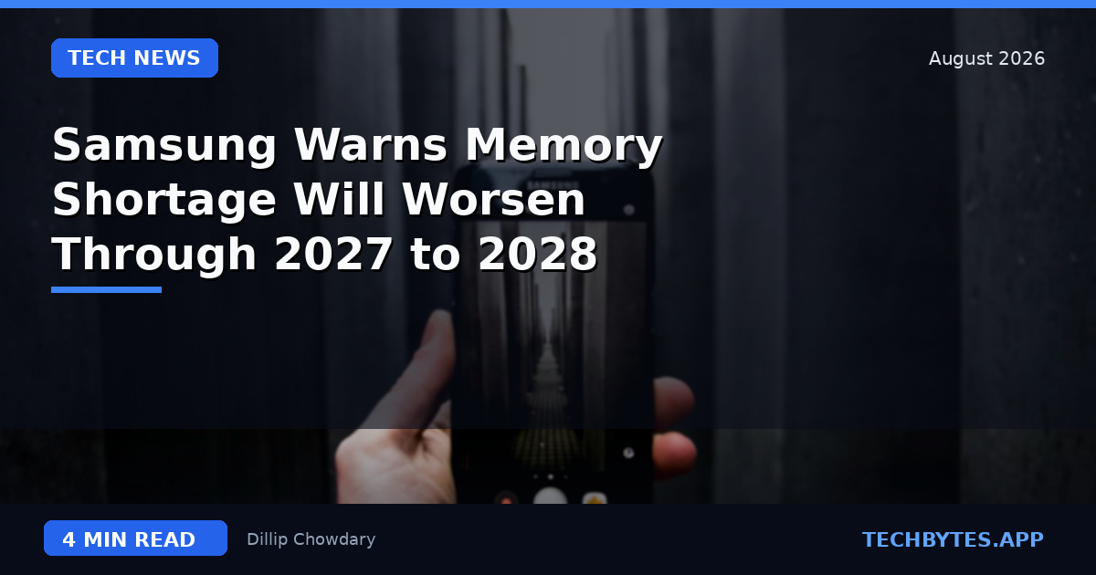 Samsung Warns Memory Shortage Will Worsen Through 2027 to 2028