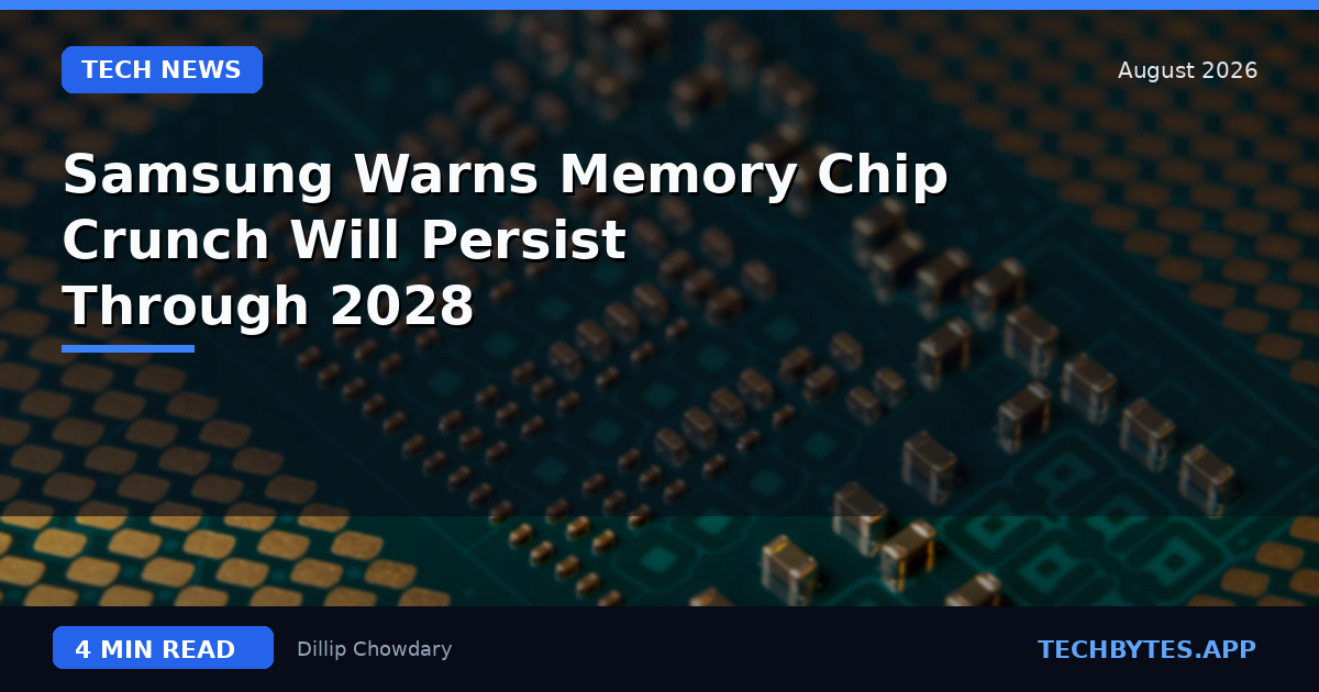 Samsung Warns Memory Chip Crunch Will Persist Through 2028