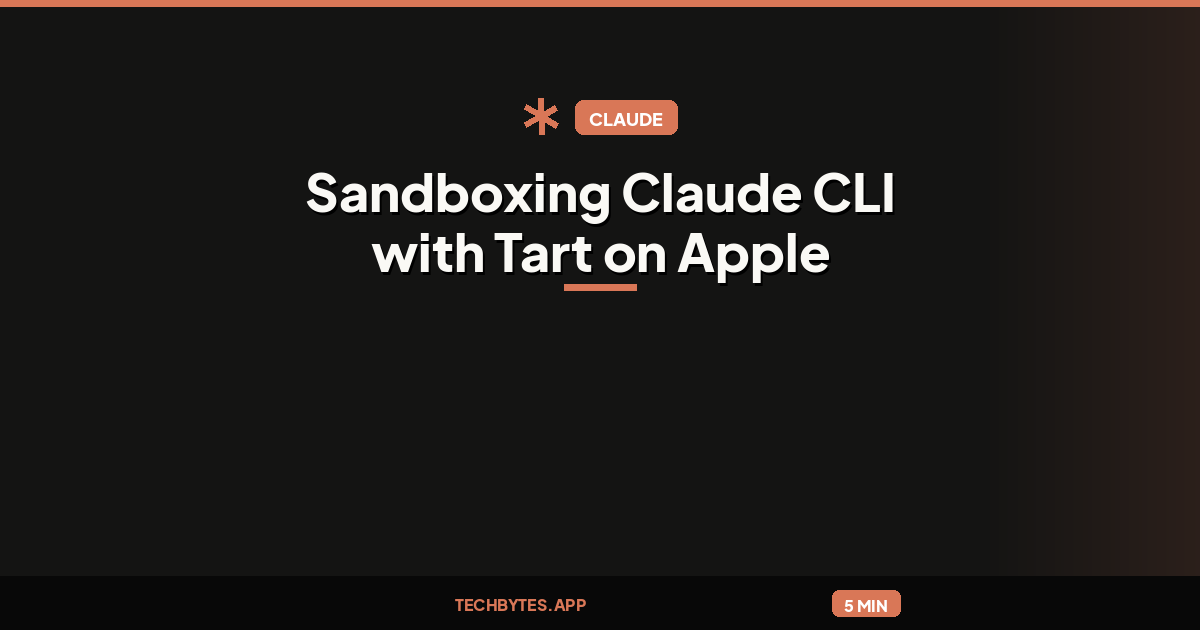 Sandboxing Claude CLI with Tart on Apple Silicon