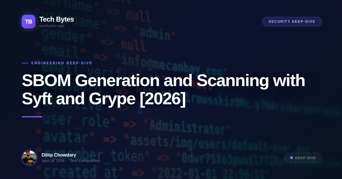 SBOM Generation and Scanning with Syft and Grype [2026]