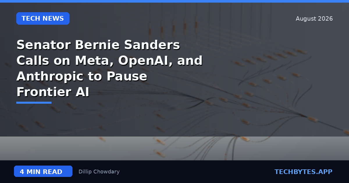 Senator Bernie Sanders Calls on Meta, OpenAI, and Anthropic to Pause Frontier AI