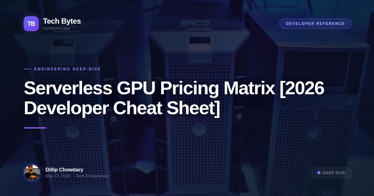 Serverless GPU Pricing Matrix [2026 Developer Cheat Sheet]