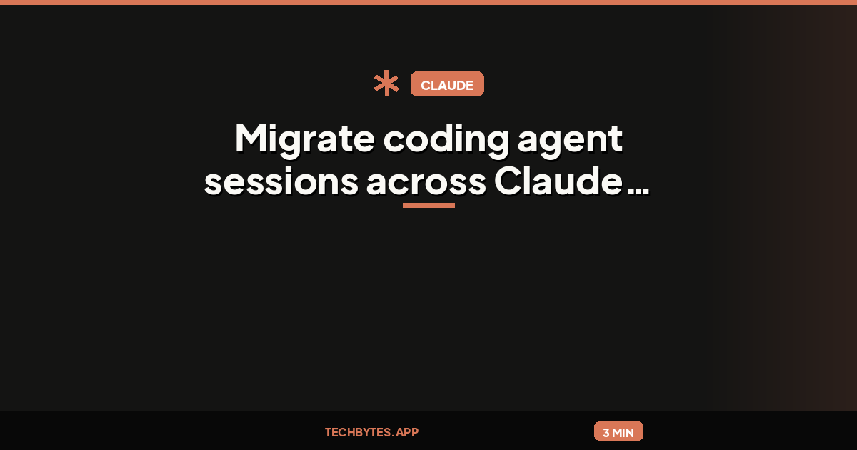 Session-migrate: Migrate coding agent sessions across Claude Code