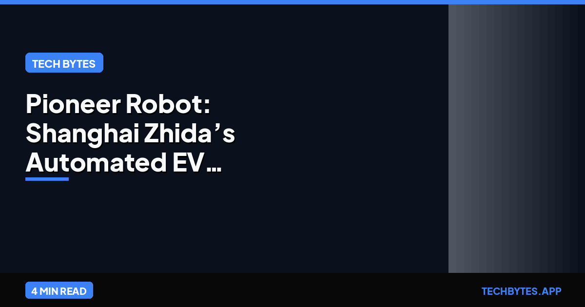 Pioneer Robot: Shanghai Zhida’s Automated EV Charging Breakthrough | Tech Bytes