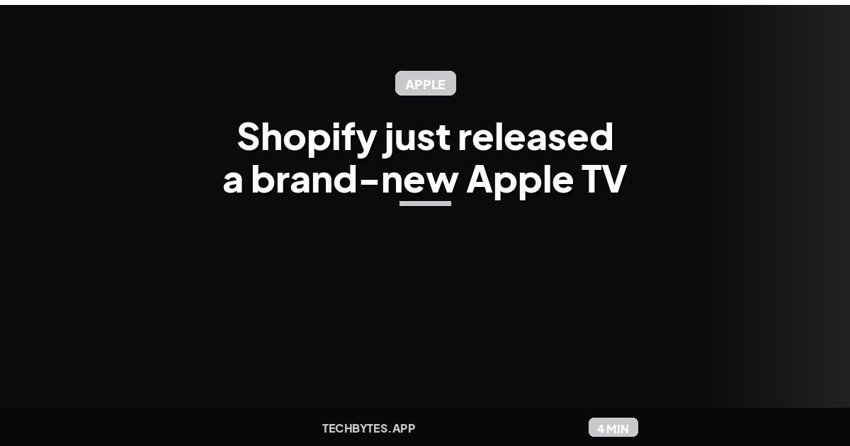 Shopify just released a brand-new Apple TV app with a dashboard