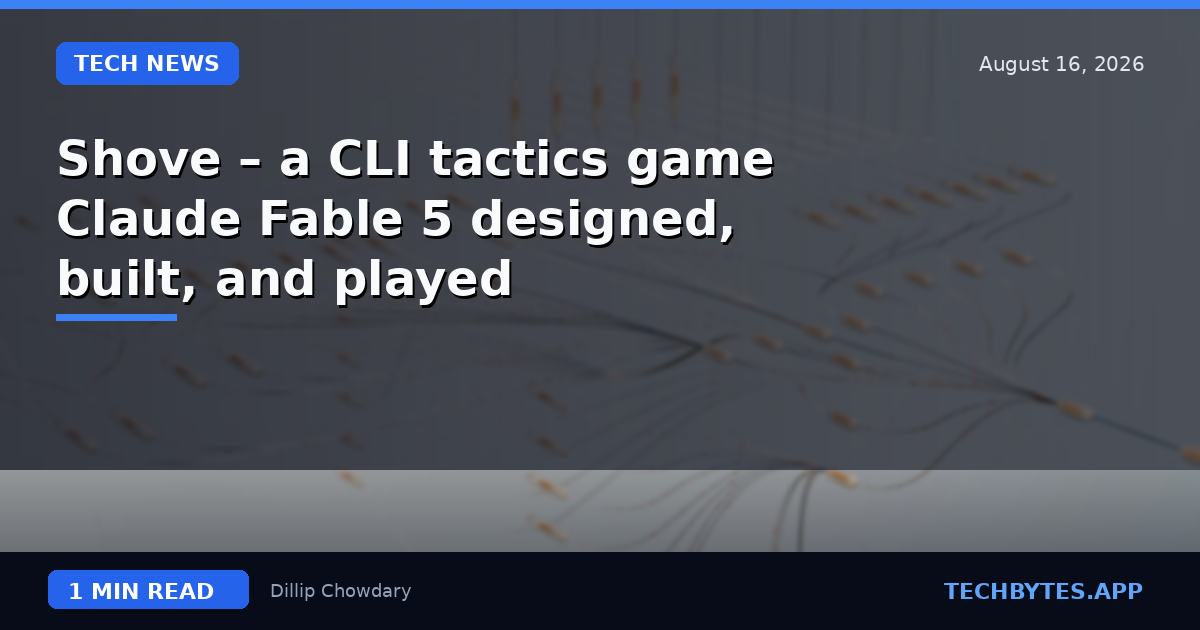 Shove – a CLI tactics game Claude Fable 5 designed, built, and played