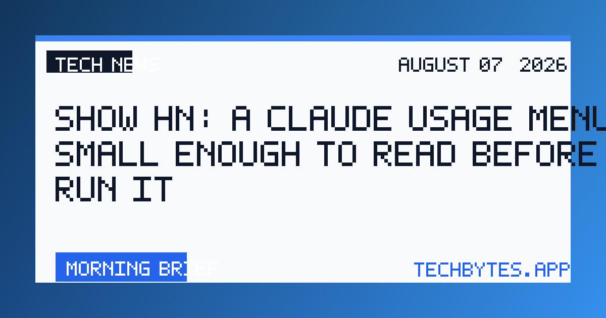 Show HN: A Claude usage menu bar small enough to read before you run it