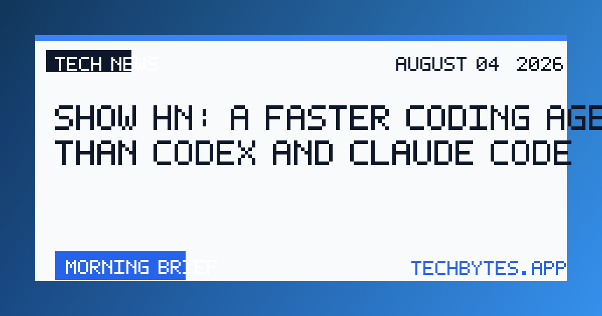 Show HN: A faster coding agent than Codex and Claude Code