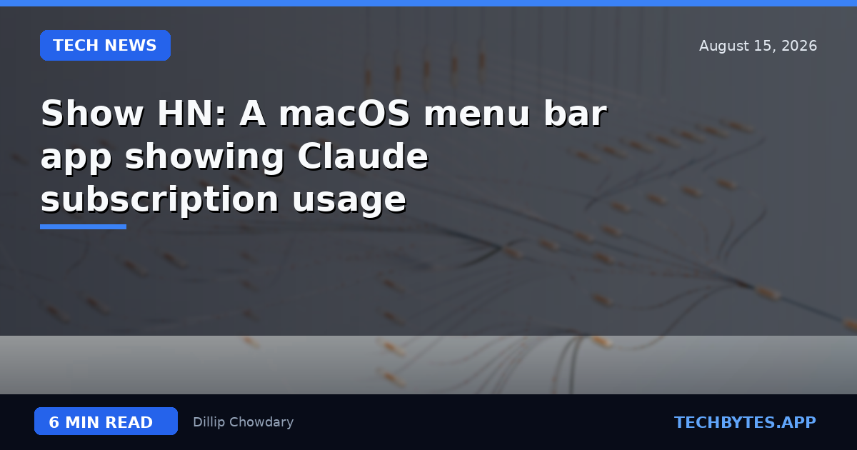Show HN: A macOS menu bar app showing Claude subscription usage