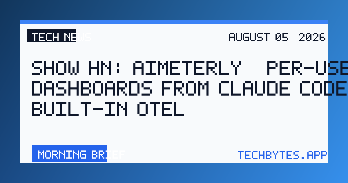 Show HN: Aimeterly – Per-user cost dashboards from Claude Code's built-in OTel