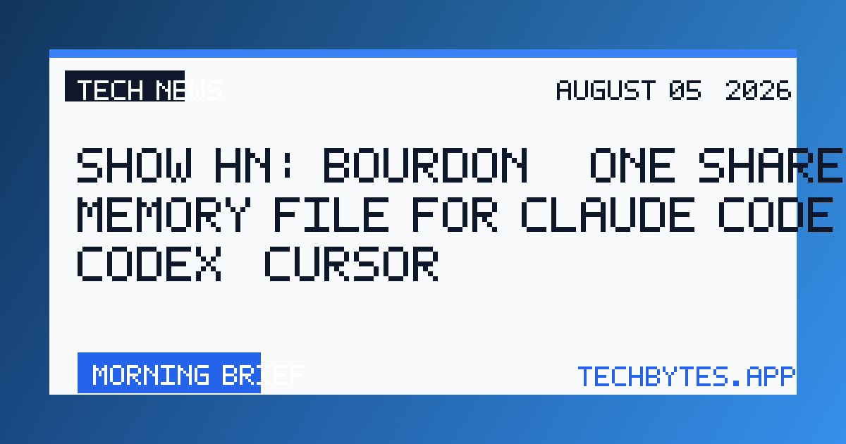 Show HN: Bourdon – one shared memory file for Claude Code, Codex, Cursor