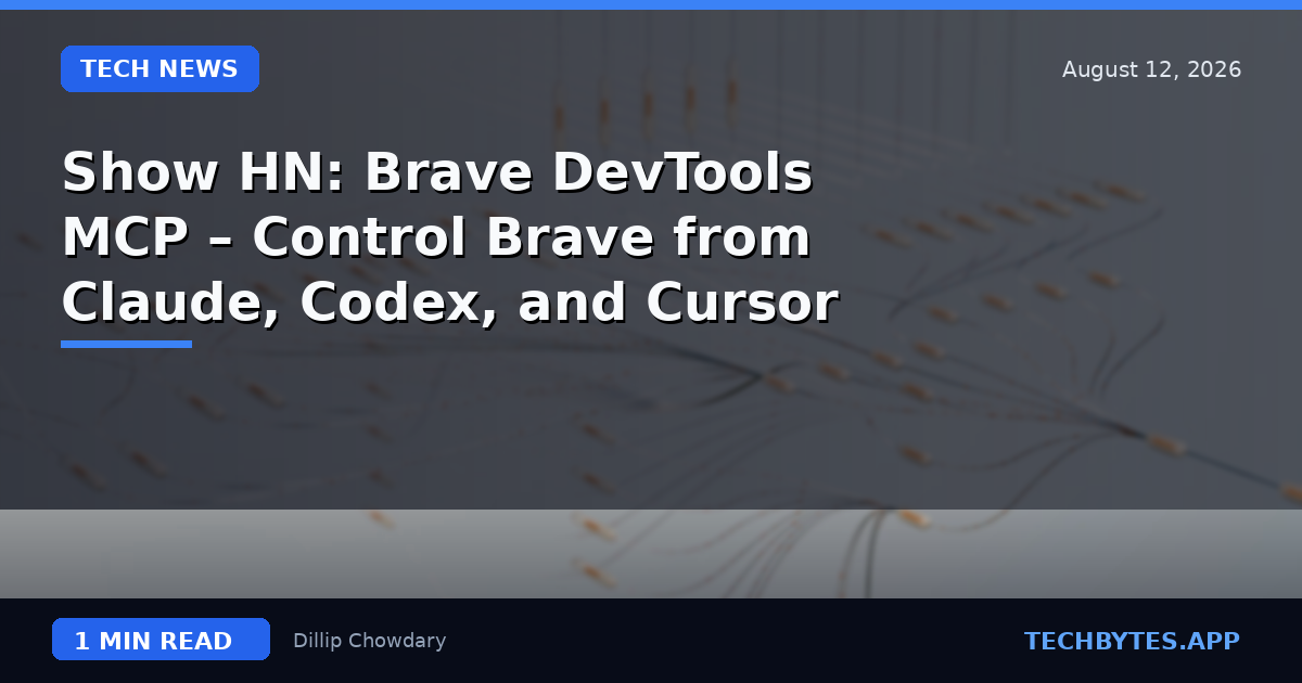Show HN: Brave DevTools MCP – Control Brave from Claude, Codex, and Cursor