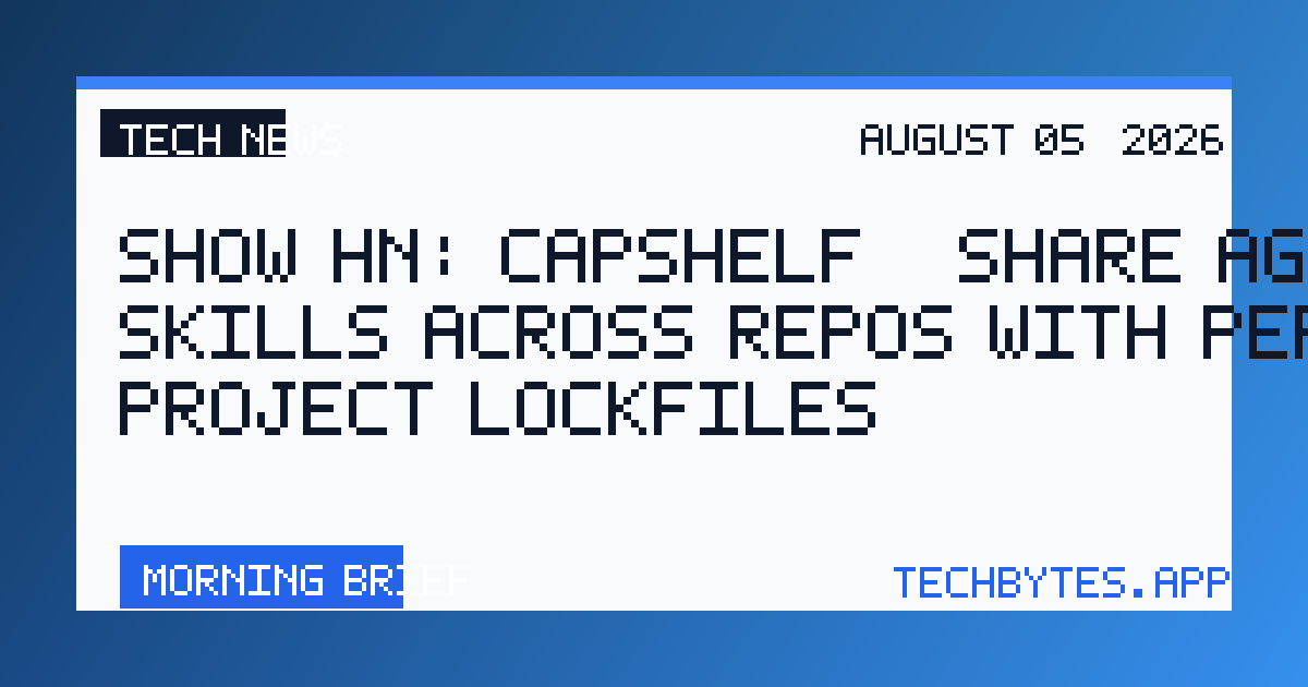 Show HN: Capshelf – Share agent skills across repos with per-project lockfiles